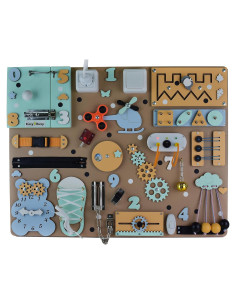 Tablero Sensorial Montessori para Bebés 1-3 Años - Juguete Educativo