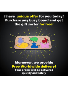 Tablero Sensorial Montessori para Bebés 1-3 Años - Juguete Educativo 2