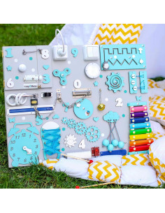 Tablero Sensorial Montessori Personalizado para Bebés 50x60cm 2