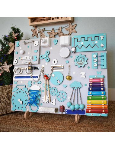 Tablero Sensorial Montessori Personalizado para Bebés 50x60cm