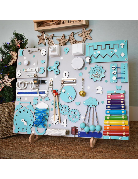 Tablero Sensorial Montessori Personalizado para Bebés 50x60cm