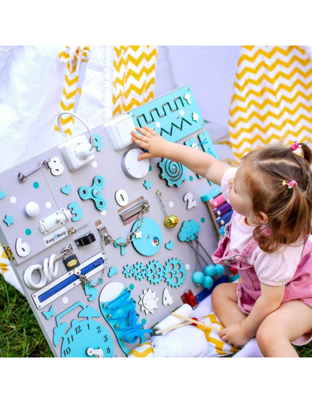 Tablero Sensorial Montessori Personalizado para Bebés 50x60cm