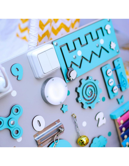 Tablero Sensorial Montessori Personalizado para Bebés 50x60cm