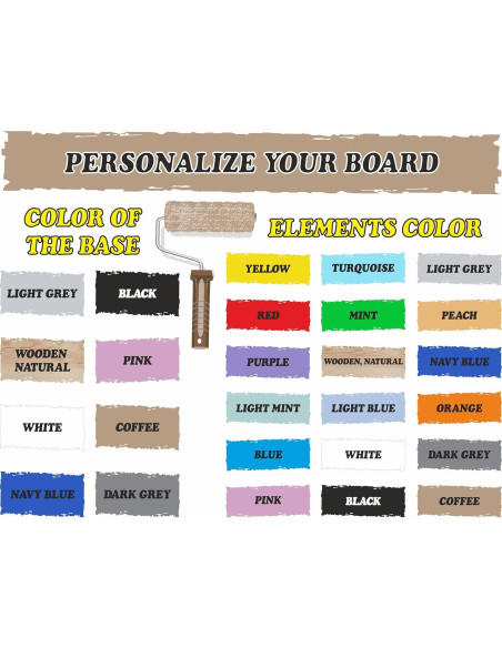 Tablero Sensorial Montessori Personalizado para Bebés 50x60cm