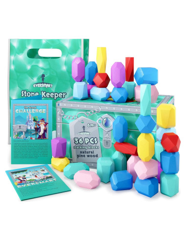 Bloques de Apilamiento de Madera Montessori - Juguetes Seguros para Niños