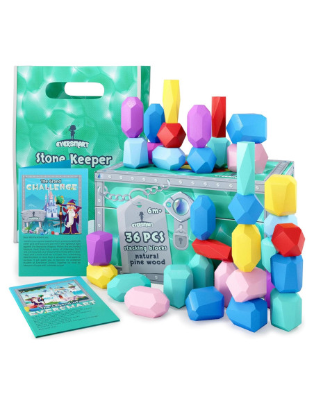 Bloques de Apilamiento de Madera Montessori - Juguetes Seguros para Niños