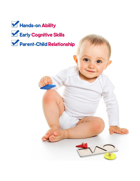 Rompecabezas de Madera Montessori Kisangel 30.5x13cm