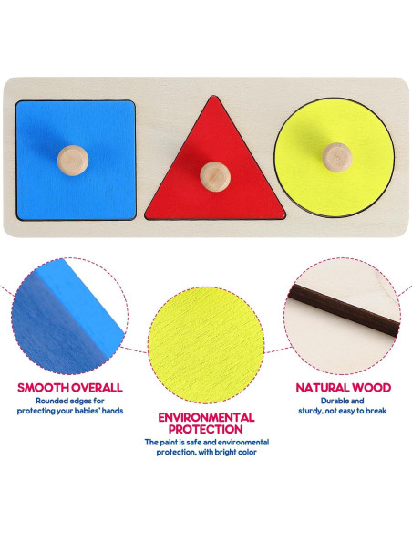 Rompecabezas de Madera Montessori Kisangel 30.5x13cm