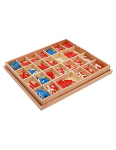 Alfabeto Móvil Pequeño Adena Montessori en Madera - Rojo y Azul