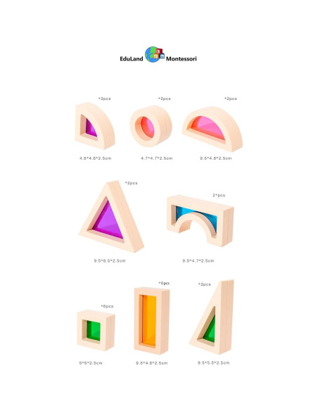 Bloques Arcoíris Sensoriales EduLand - Juego Educativo 25 Piezas