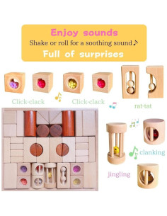 Bloques de Sonido de Madera Tanoshimu 42pcs Montessori 3+ 2