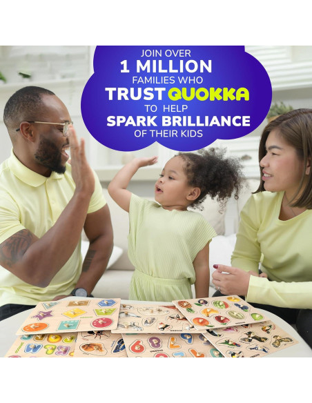 Rompecabezas de Madera QUOKKA 10 Piezas para Niños 1-3 Años