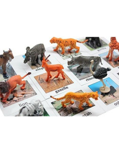 Juego Montessori de Emparejamiento de Animales de Safari - 12 Figuras y Tarjetas 2