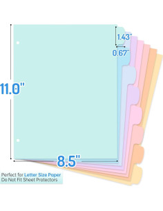Divisores de carpeta Forvencer 8 pestañas pastel 2 Set 2