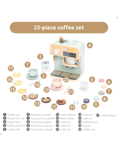 Máquina de Café de Madera UMU para Niños - Juguete Montessori 3+