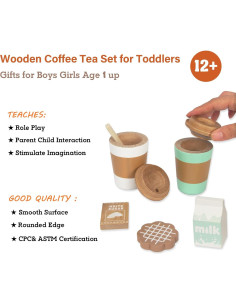 Juego de Taza de Café de Madera Woodenfun para Niños 2