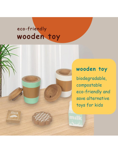 Juego de Taza de Café de Madera Woodenfun para Niños