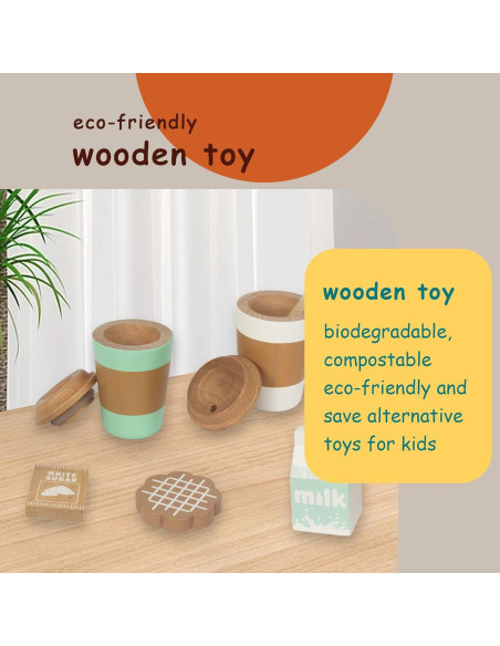 Juego de Taza de Café de Madera Woodenfun para Niños