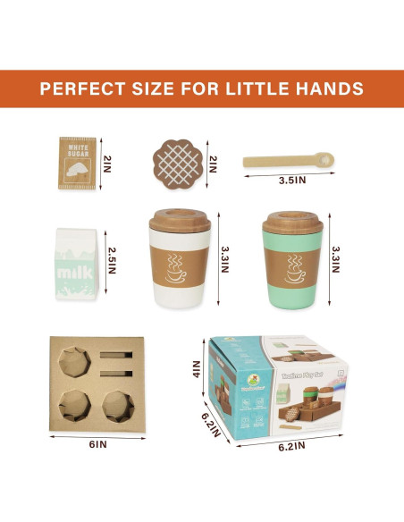 Juego de Taza de Café de Madera Woodenfun para Niños