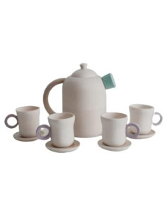 Juego de té de madera natural para niños - 5 piezas Montessori