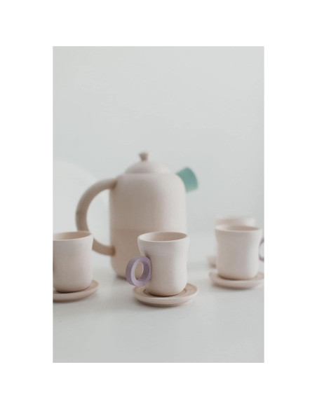 Juego de té de madera natural para niños - 5 piezas Montessori