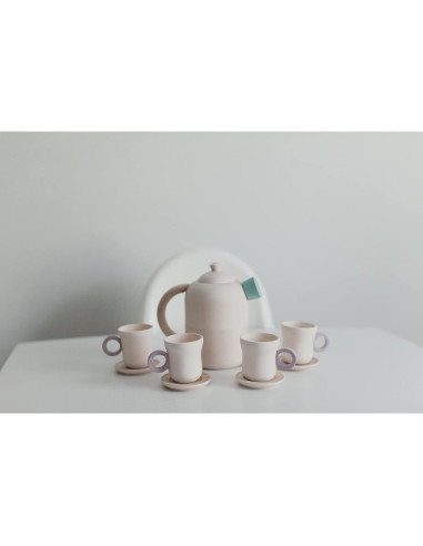 Juego de té de madera natural para niños - 5 piezas Montessori