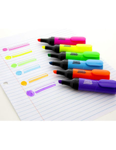 Mini Marcadores Fluorescentes BAZIC 4 Colores Punta Chisel 2