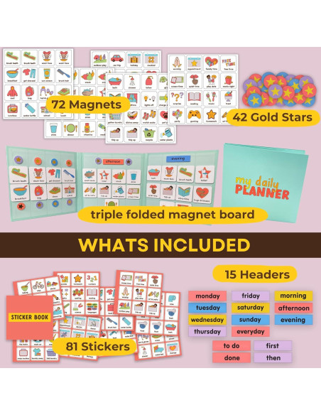 Calendario Visual Magnético Look Lola - 72 Imanes + Tablero