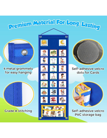 Calendario Visual KIKIGOAL para Niños con 96 Tarjetas