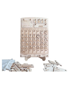Calendario Perpetuo Montessori de Madera para Niños - 36.9x25.5 cm