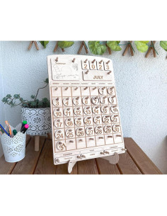 Calendario Perpetuo Montessori de Madera para Niños - 36.9x25.5 cm 2
