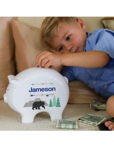 Hucha Personalizada My Bambino Oso de Montaña 20.32x10.16cm 2