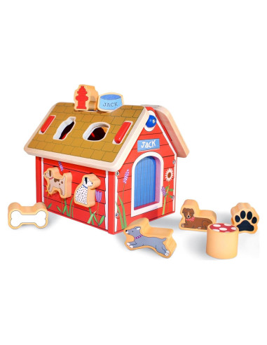 Juguete Clasificador de Formas Casa de Perro Jack Rabbit 18+ Meses