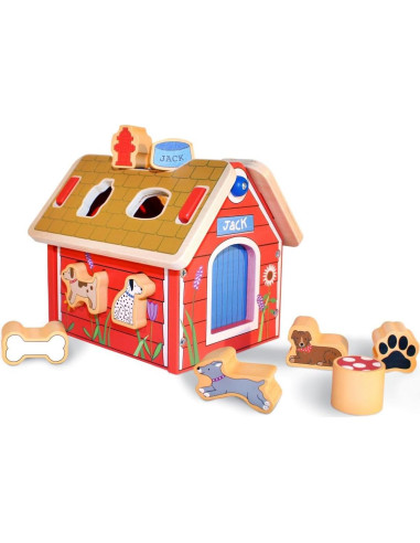 Juguete Clasificador de Formas Casa de Perro Jack Rabbit 18+ Meses