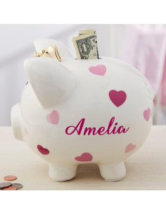 Alcancía Personalizada Cerámica Rosa con Lunares - 50.8 cm 2