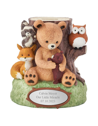 Banco de Monedas Personalizado Animales del Bosque 14cm