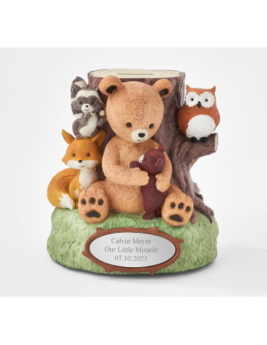 Banco de Monedas Personalizado Animales del Bosque 14cm