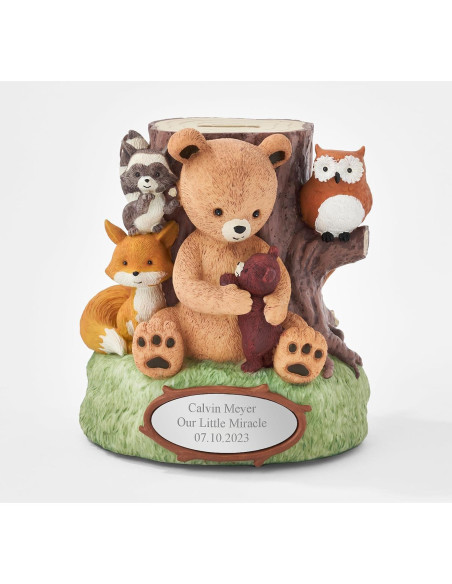 Banco de Monedas Personalizado Animales del Bosque 14cm