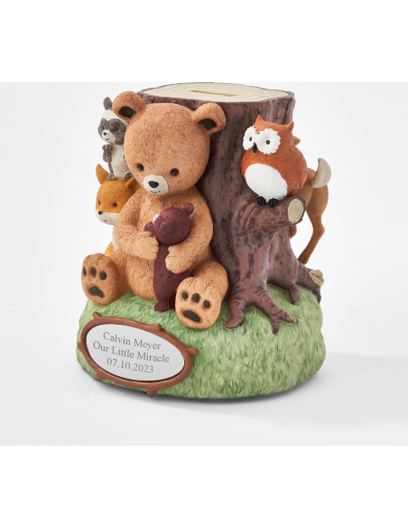 Banco de Monedas Personalizado Animales del Bosque 14cm