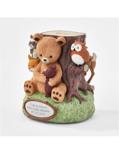 Banco de Monedas Personalizado Animales del Bosque 14cm