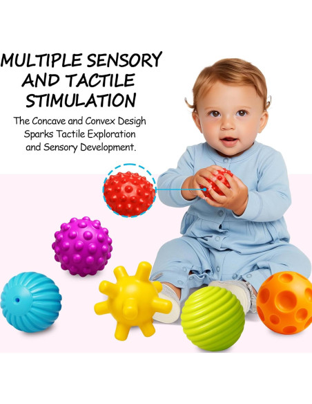Set de 6 Bolas Sensitivas para Bebés ROHSCE - Juguetes de Baño