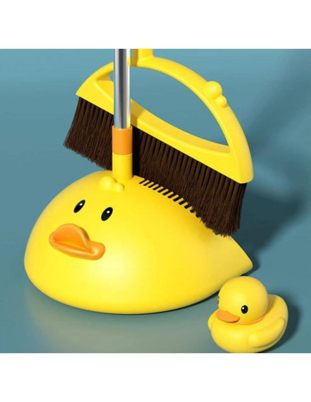 Juego de Escoba y Recogedor Hyever Rosa con Mango Largo