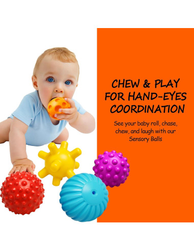 Set de 6 Bolas Sensitivas para Bebés ROHSCE - Juguetes de Baño