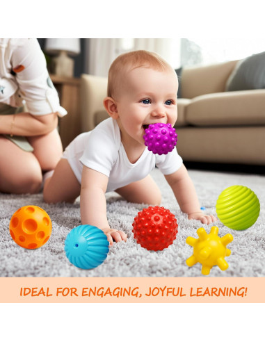 Set de 6 Bolas Sensitivas para Bebés ROHSCE - Juguetes de Baño