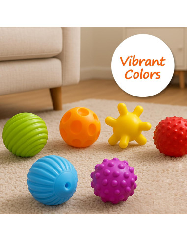 Set de 6 Bolas Sensitivas para Bebés ROHSCE - Juguetes de Baño