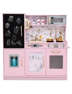 Juego de Cocina para Niños HONEY JOY - Madera, Flor Rosa
