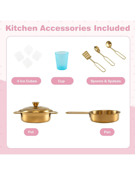 Juego de Cocina para Niños HONEY JOY - Madera, Flor Rosa