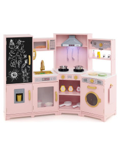 Cocina de Juguete de Madera Costzon en Esquina Rosa 38x132cm