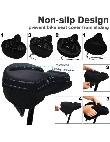 Funda de Asiento de Bicicleta DAWAY C6M - Espuma de Memoria 30x27cm