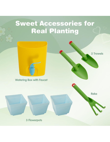 Mesa de Jardinería para Niños HONEY JOY con Fregadero y Plantación